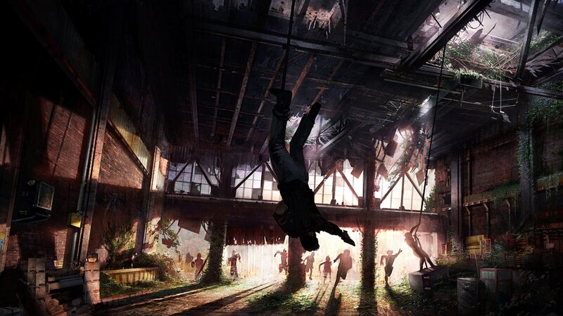 Person Swinging on Rope — Brown