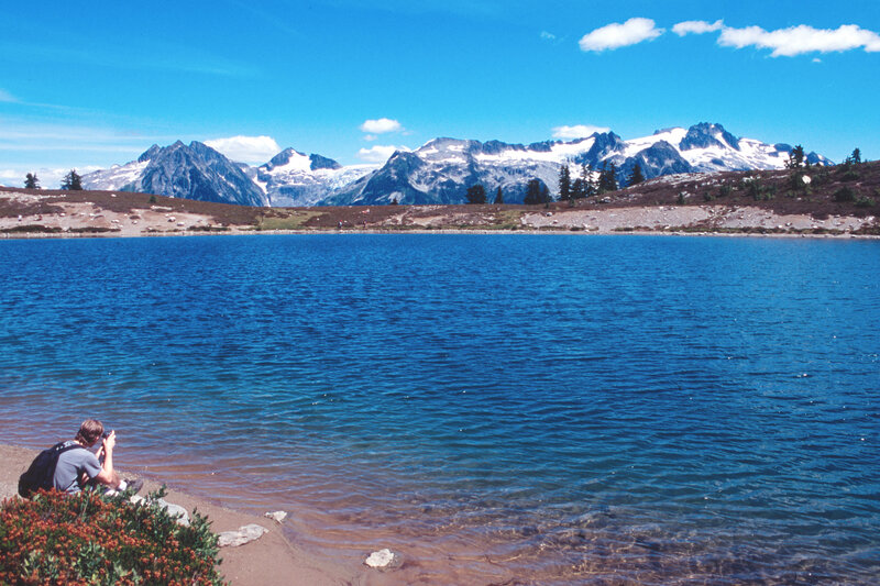 Person Taking Photo at Lake