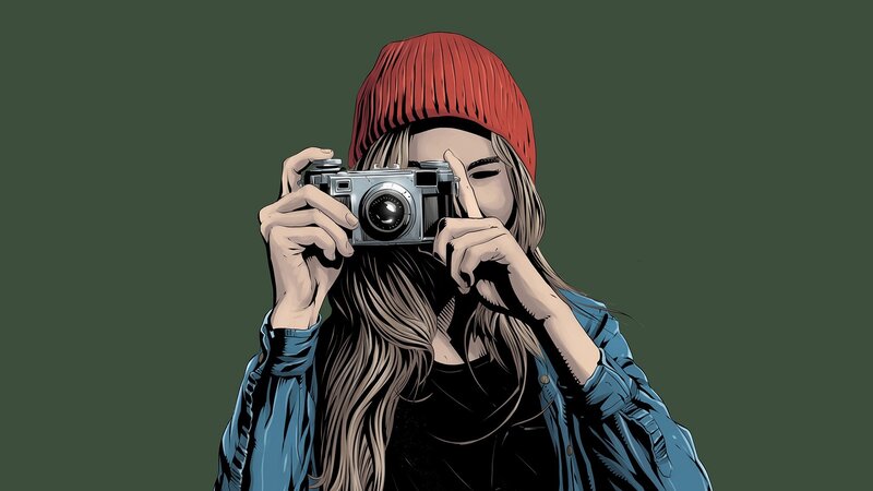 Person Taking Photo — Red
