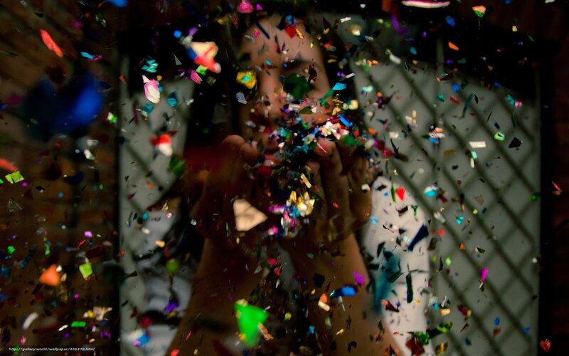 person throwing confetti