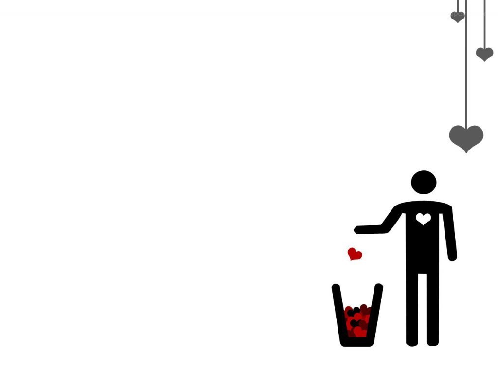 person throwing heart away