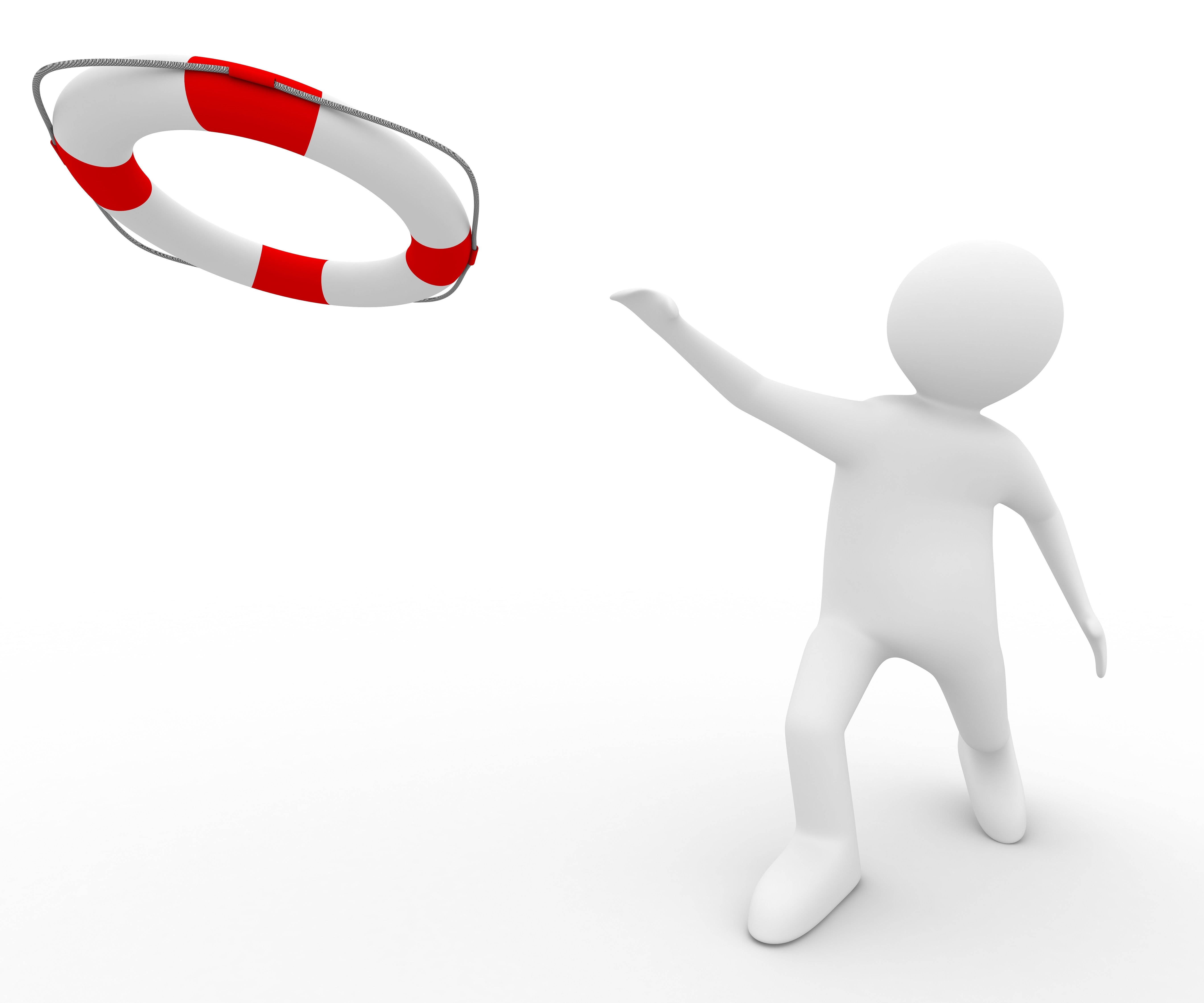 person throwing life preserver