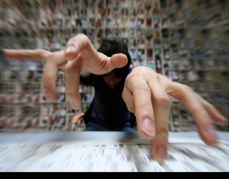 Person Typing on Keyboard — White