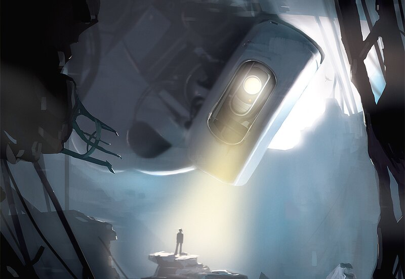 person under a light beam