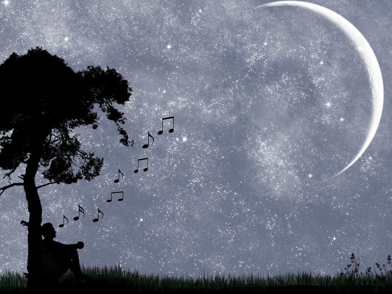 Person under a starry sky