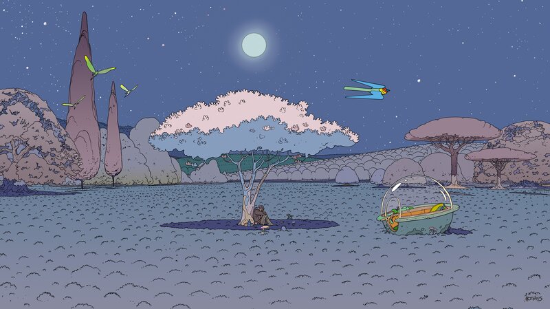 Person under a Tree — Blue