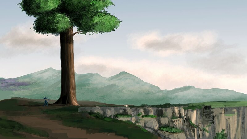 Person under a Tree — Green, Serene
