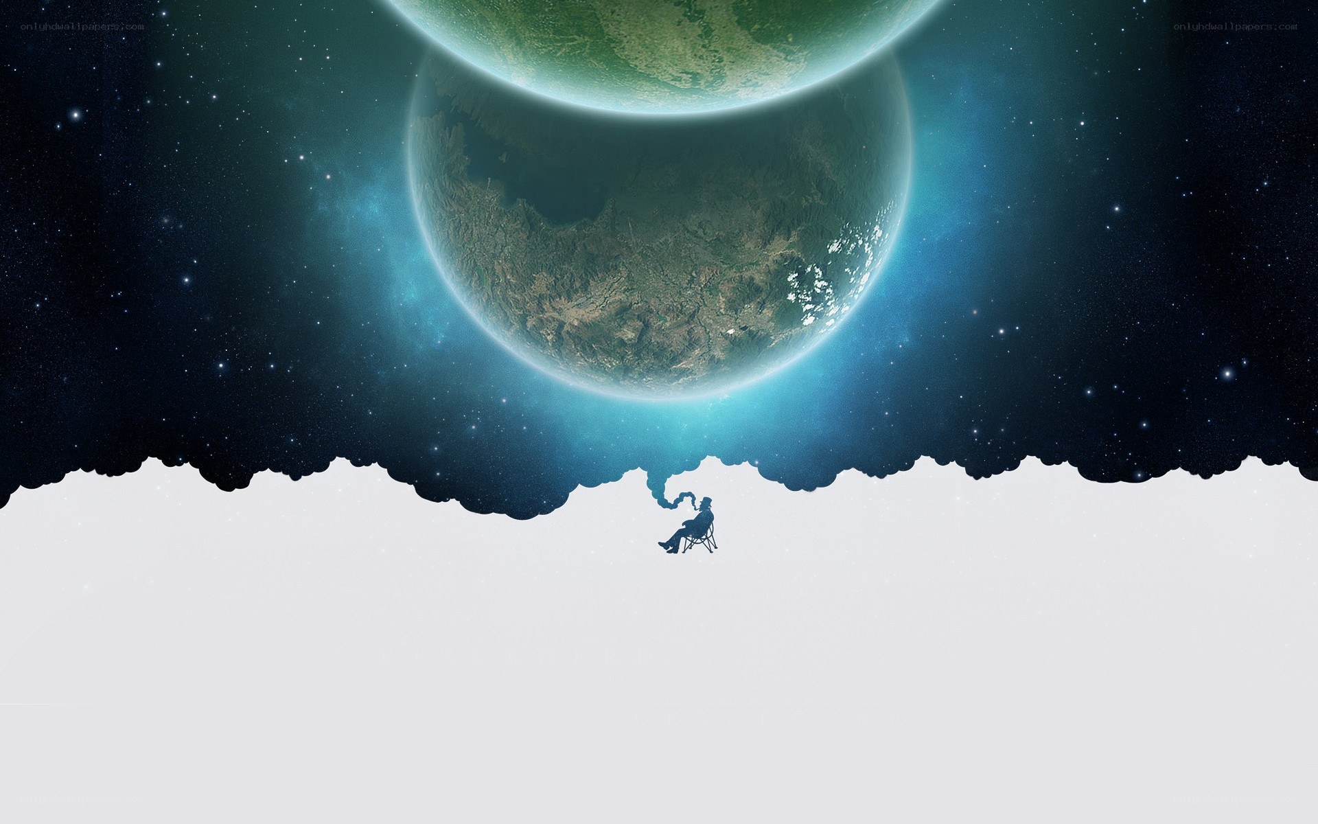 person under alien planets