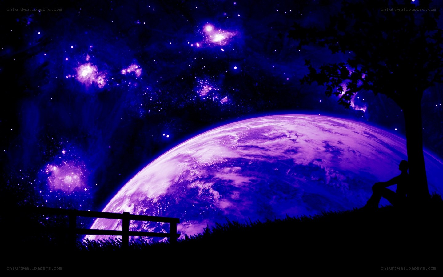 person under alien sky