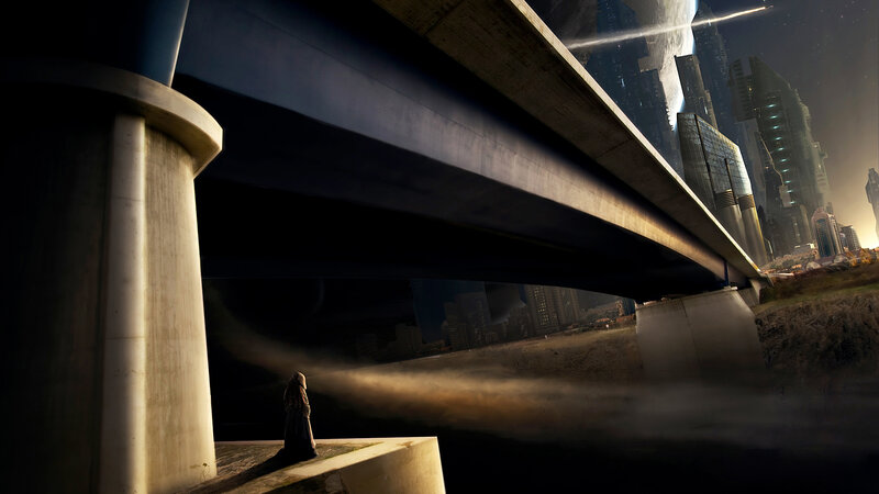 Person under Bridge — Gray