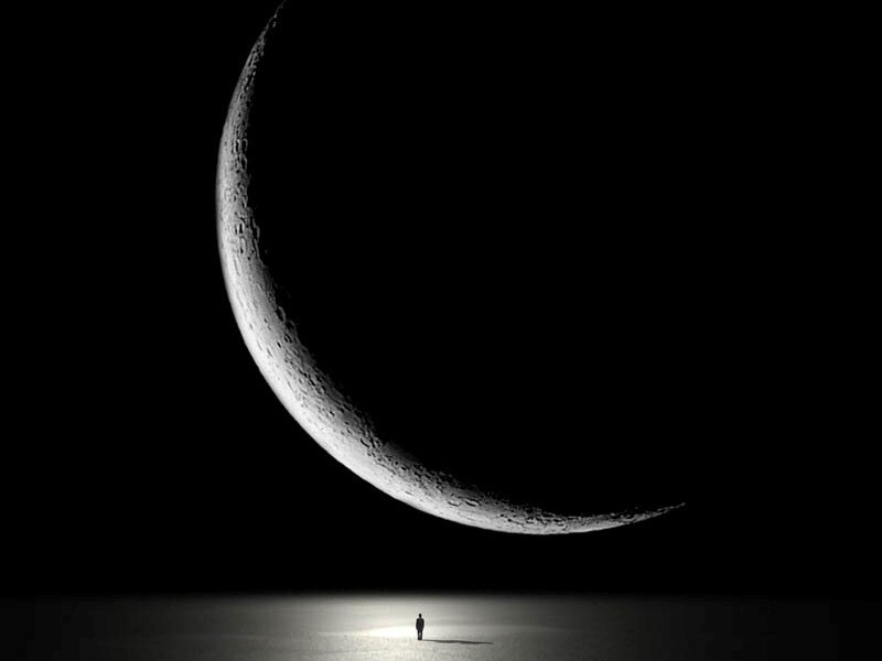 Person under Crescent Moon
