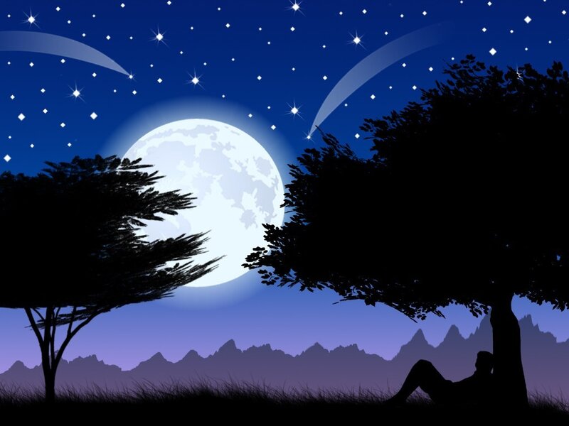 Person under Moonlight — Blue