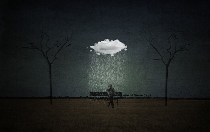 Person under Rain Cloud — Black
