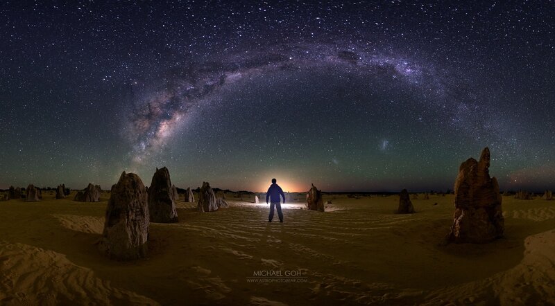 Person under Starry Sky — Black, Serene