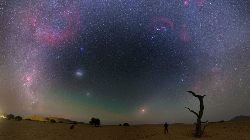 Person under Starry Sky — Purple, Serene