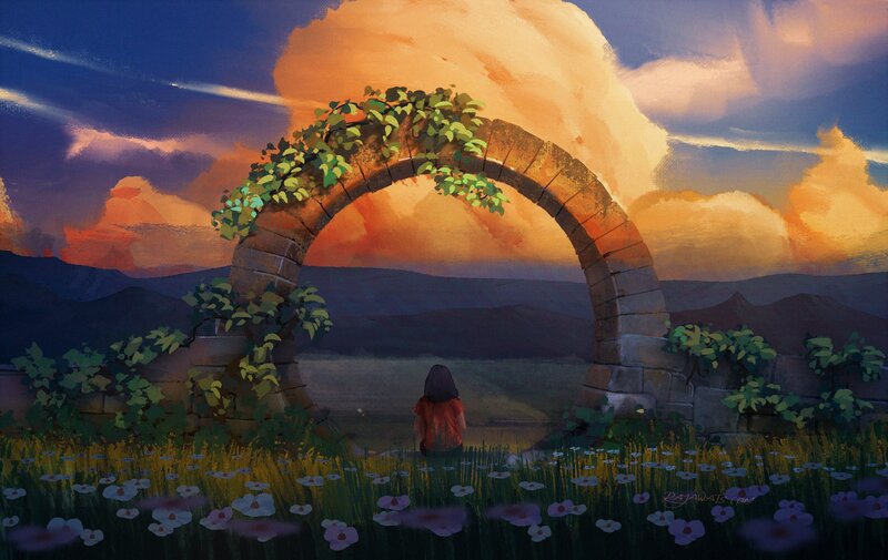 Person under Stone Arch