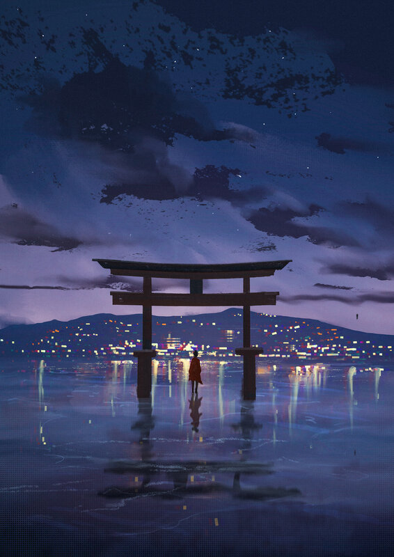 Person under Torii Gate