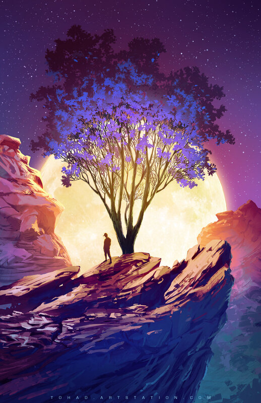 Person under Tree — Purple
