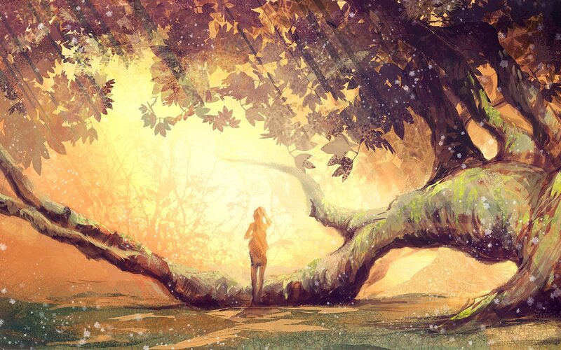 Person under Tree — Yellow