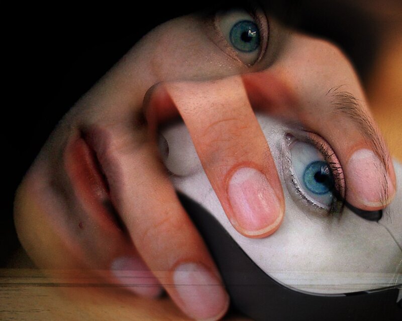 person using computer mouse
