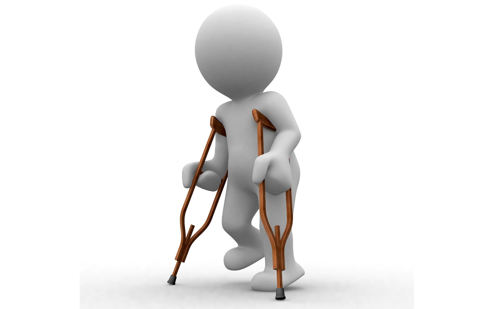person using crutches