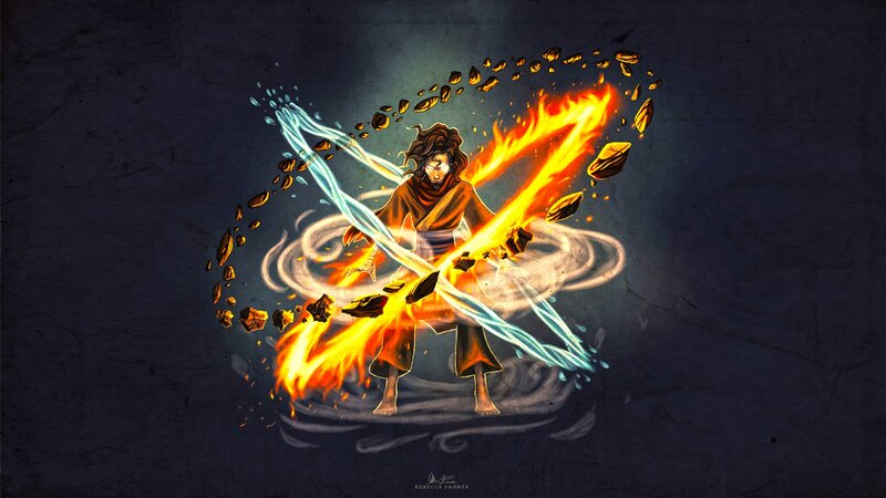 Person Using Fire and Water
