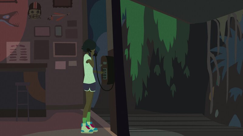 Person Using Payphone