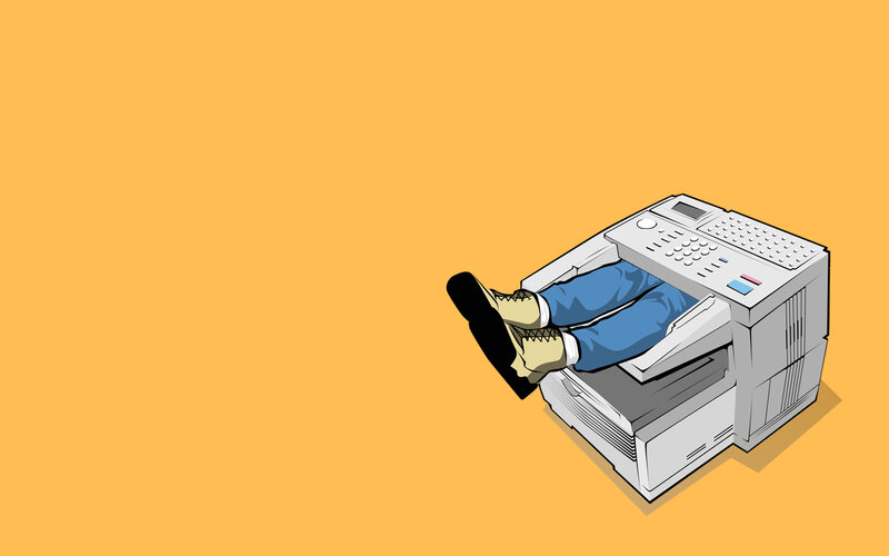 person using photocopier