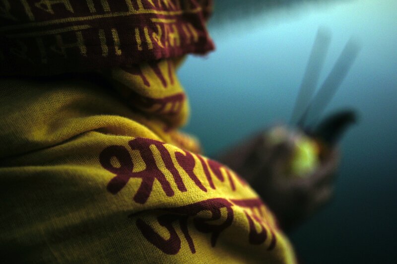 Person Using Smartphone — Yellow