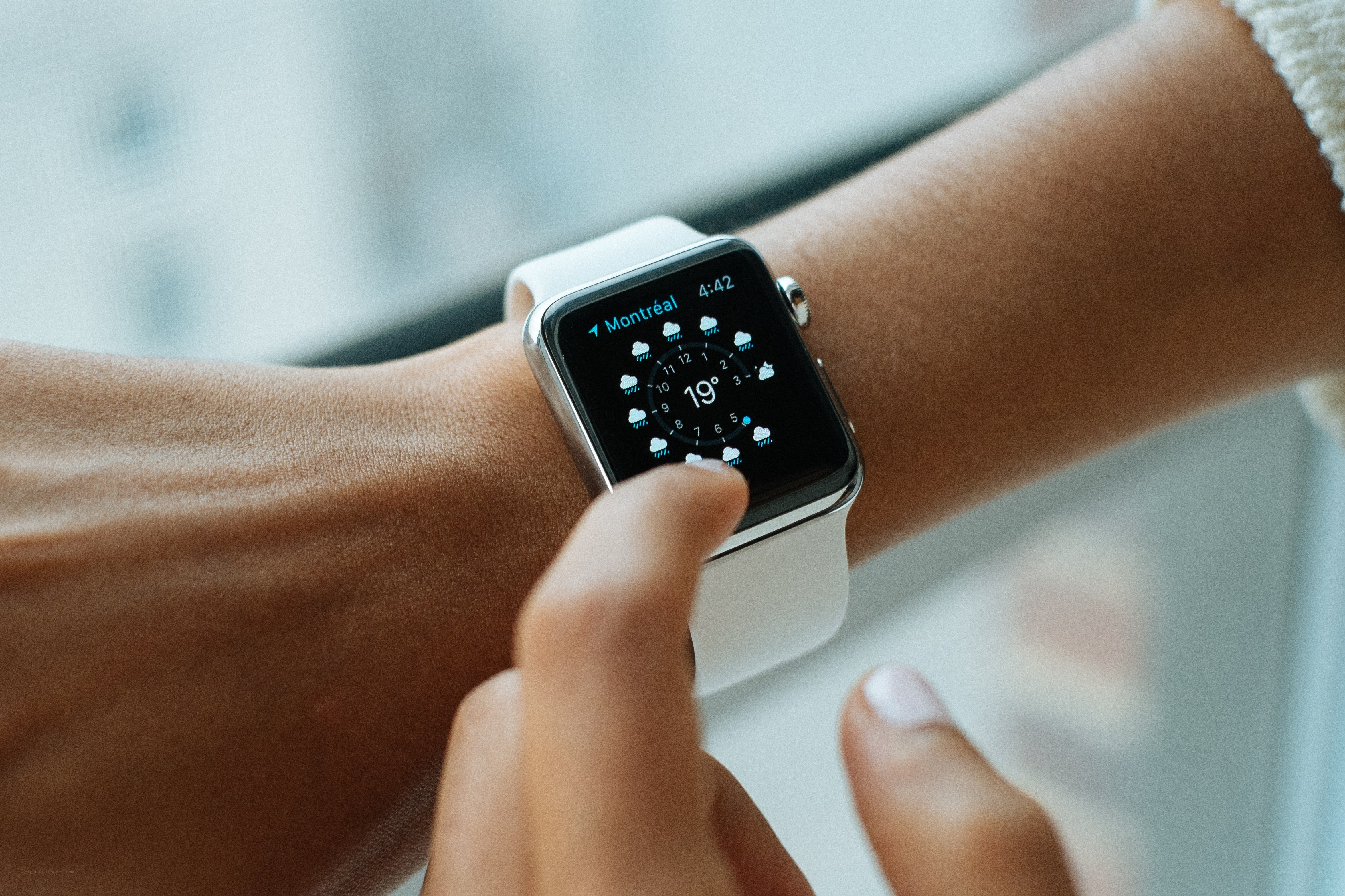 person using smartwatch