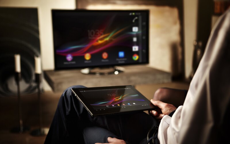 Person Using Tablet — Black
