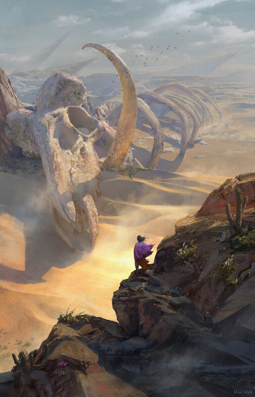 Person Viewing Giant Skeleton
