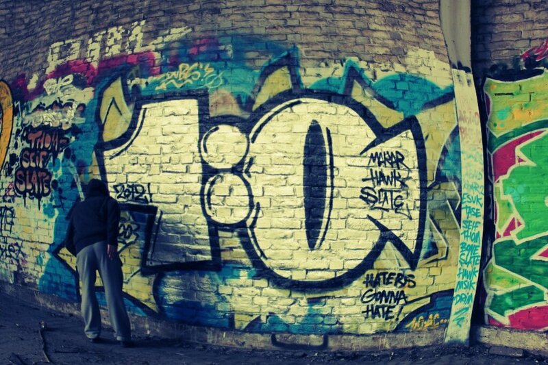 Person Viewing Graffiti