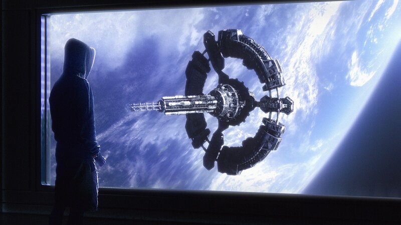 Person Viewing Space Station