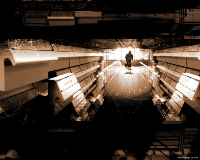 person walking in a tunnel