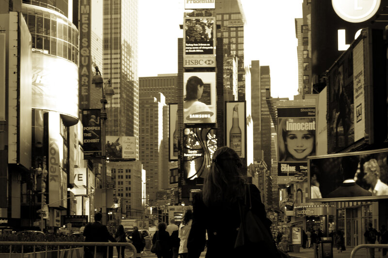 Person Walking in City
