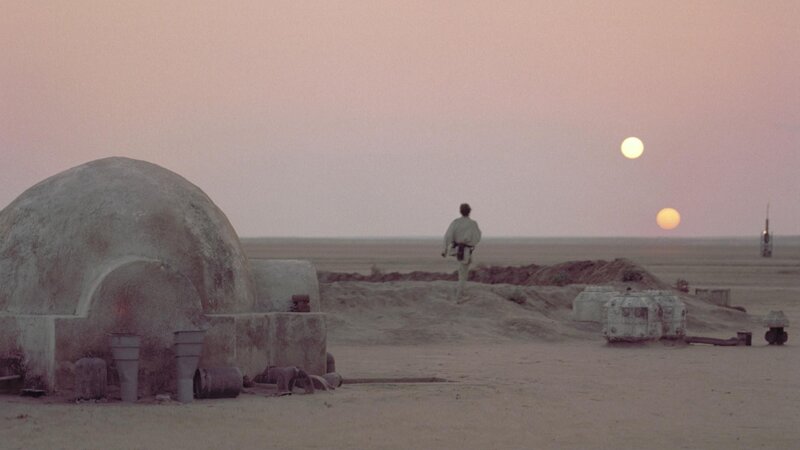 Person Walking in Desert — Pink