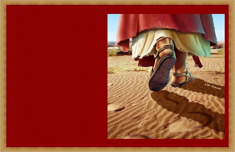 Person Walking in Desert — Red