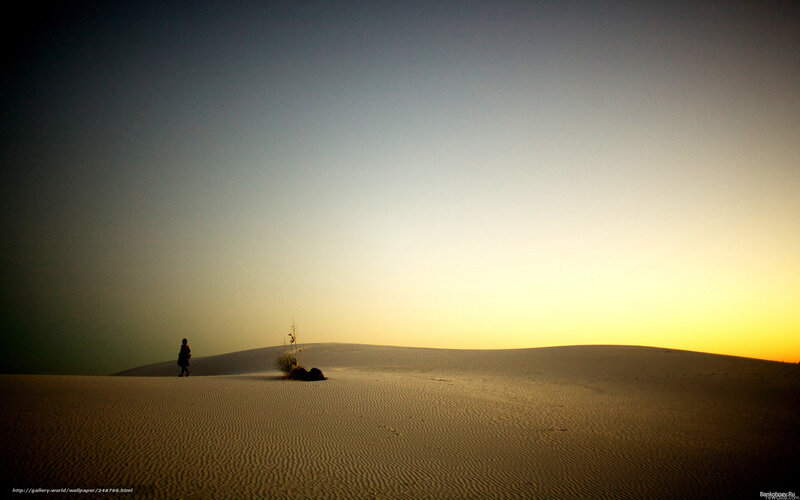 Person Walking in Desert — Yellow