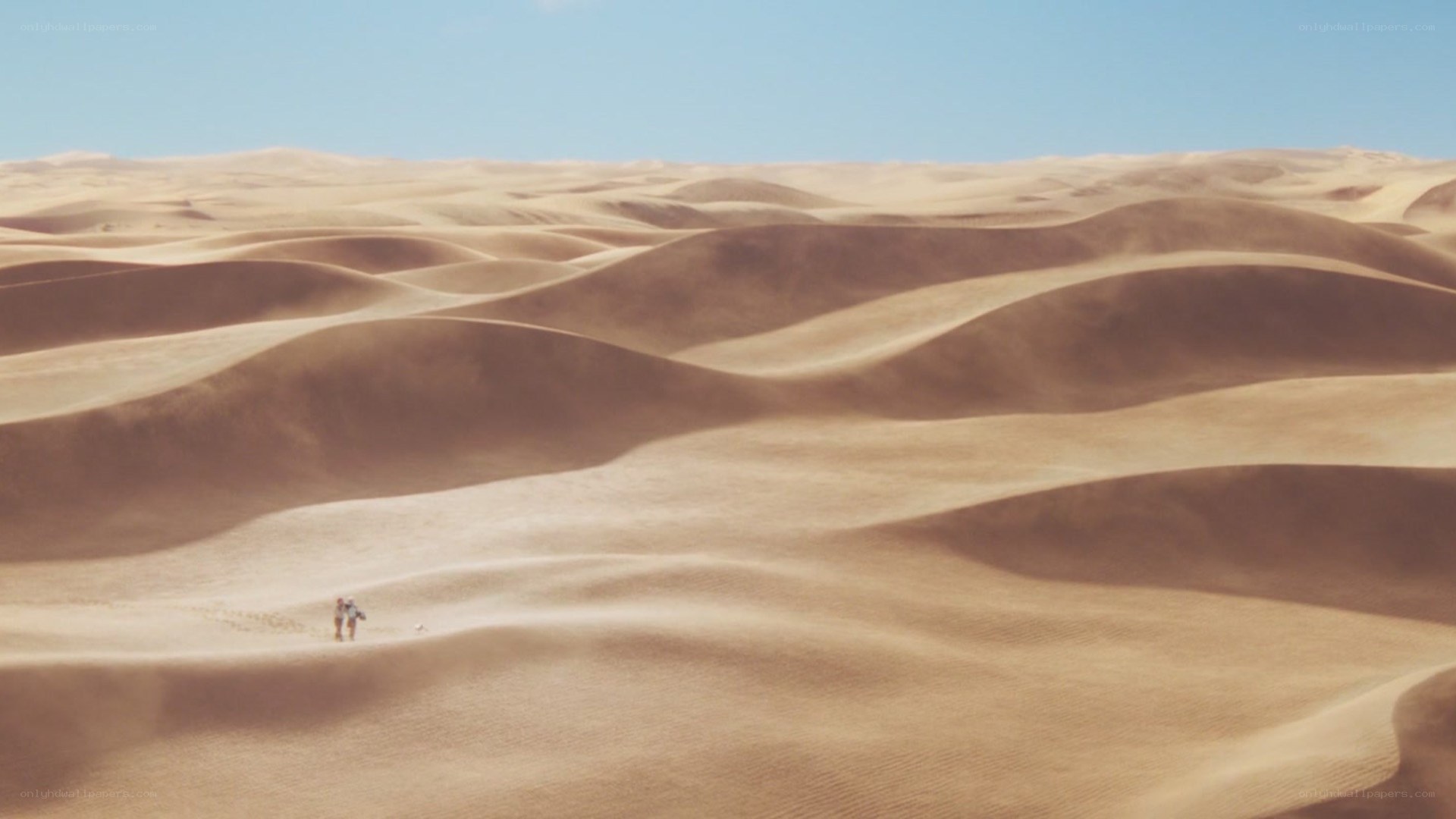 person walking in desert