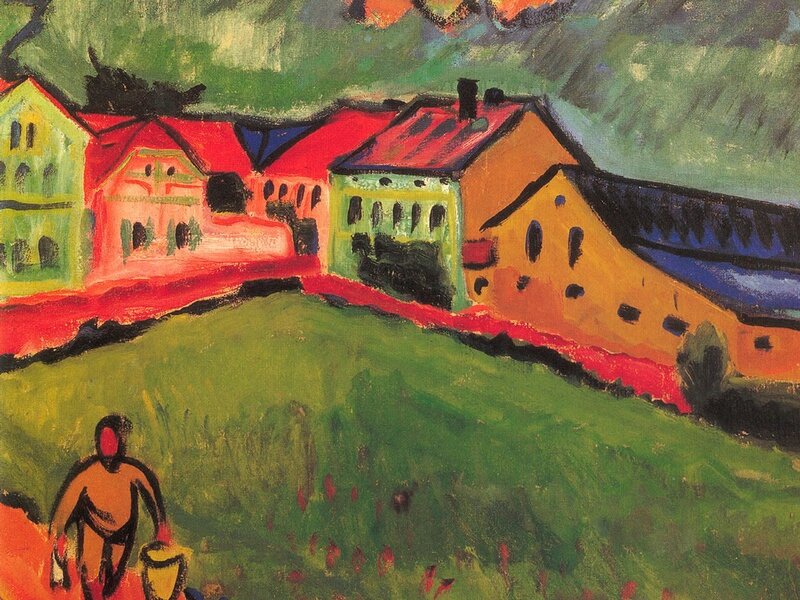 Person Walking in Field — Green, Vibrant