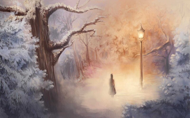 Person Walking in Fog — White