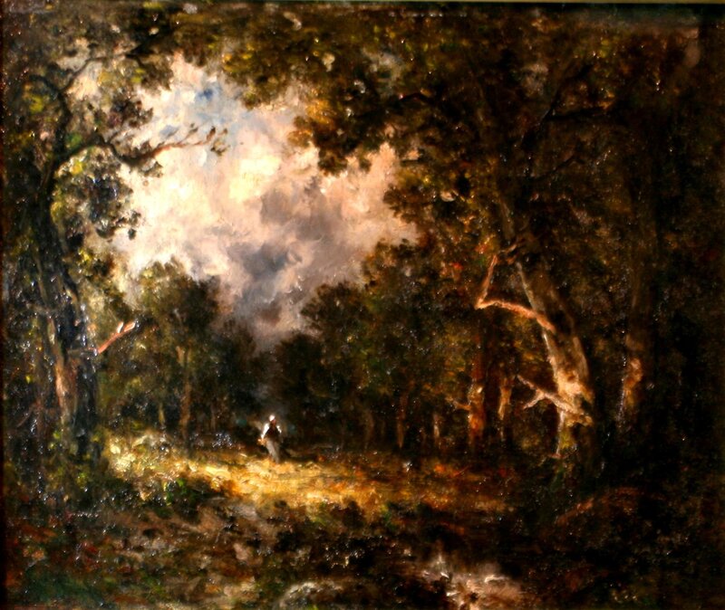 Person Walking in Forest — Brown, Dramatic