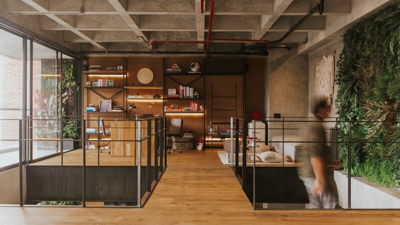 Person Walking in Loft