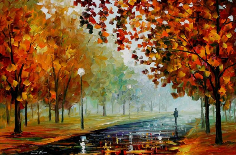 Person Walking in Park — Orange, Serene