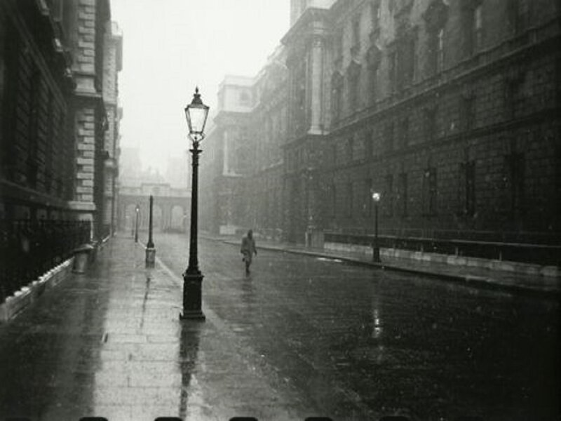 Person Walking in Rain — Black, Dreary