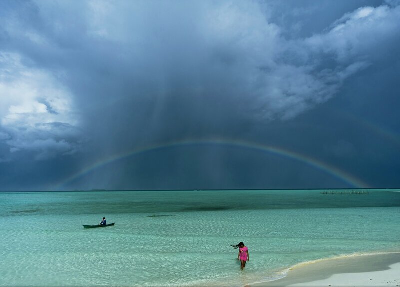Person Walking in Shallow Water