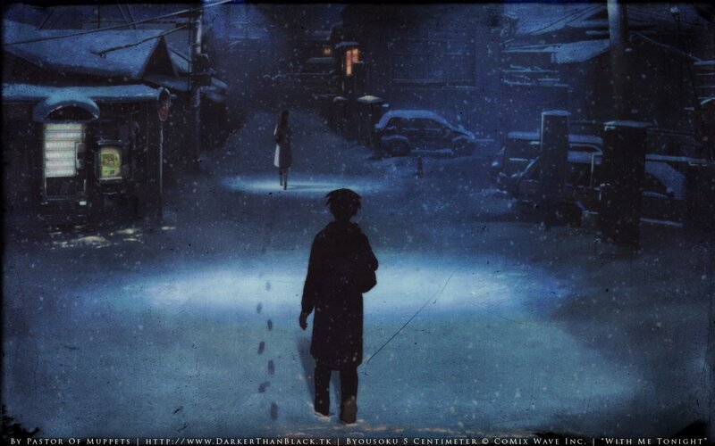 Person Walking in Snow — Blue, Melancholic