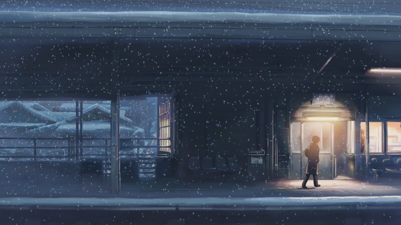 Person Walking in Snow — Blue, Quiet, Somber