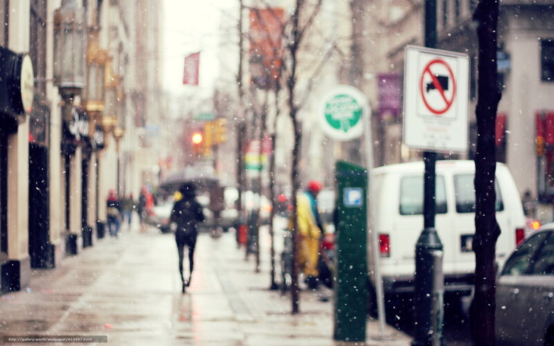 Person Walking in Snow — Gray, Cold, Winter